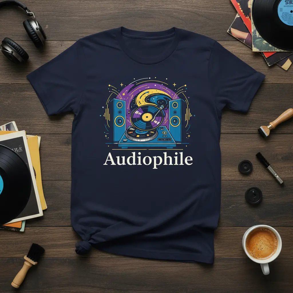 Audiophile Record Player T-Shirt for Music Lovers