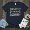 Auntie Amazing Caring Loveable text design featuring bold typography on quality t-shirt