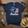 Austin Texas T-Shirt eye-catching graphic design printed on comfortable cotton t-shirt