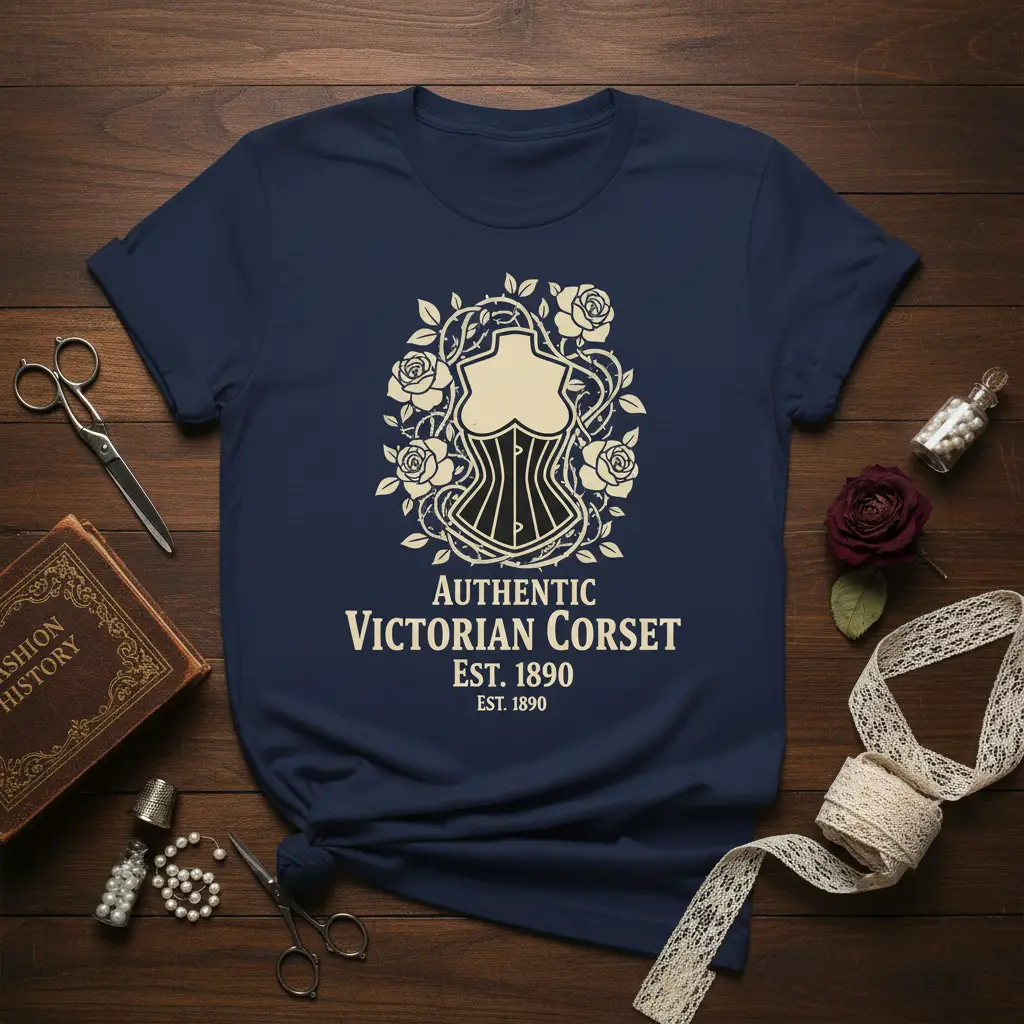 Authentic Victorian Corset Est. 1890 T-Shirt History Lover Gift