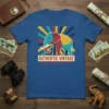 Authentic Vintage Global Journeys Est. 1970 t-shirt featuring a colorful elephant design and retro sunburst pattern