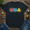 Autism Chemistry Periodic Elements T-Shirt featuring "Au Ti Sm" symbols representing Gold, Titanium, and Samarium with descriptive text