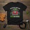 T-shirt with "Automated Lawn Care Precision Mowing" text and a graphic of a red and gray robotic lawn mower