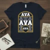 AVA AVA AVA AVA text design featuring detailed typography on quality t-shirt