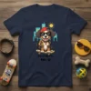 Awesome Dog graphic t-shirt featuring a cool dog on a skateboard with city skyline background