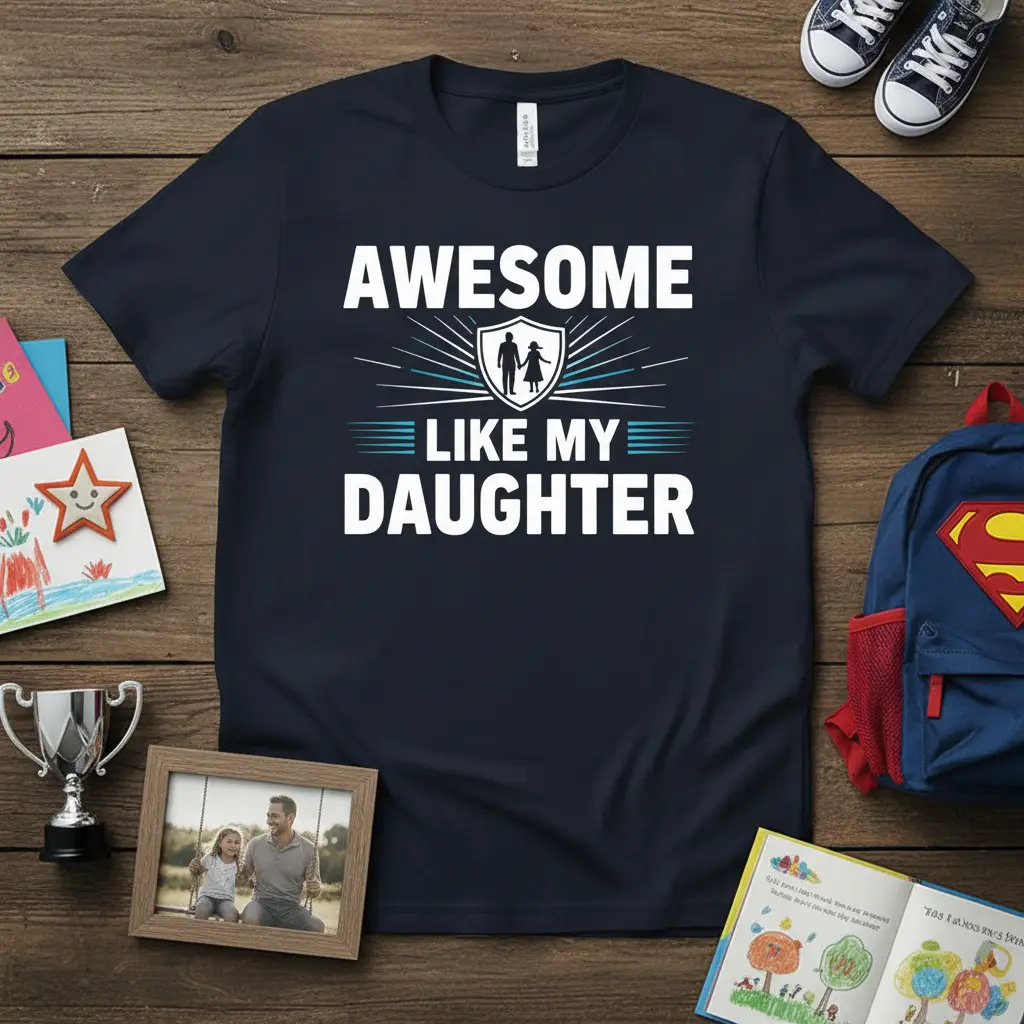 Awesome Like My Daughter T-Shirt Proud Dad Gift Idea