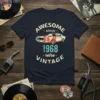 Awesome Since FEB 1968 retro VINTAGE t-shirt with a classic car graphic and vintage typography