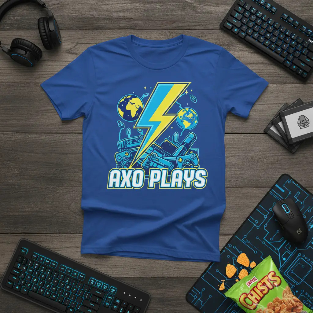 Axo Plays Lightning Bolt Gaming T-Shirt for Gamers