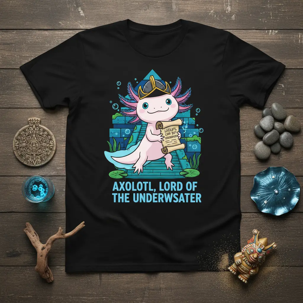 Axolotl Lord of the Underwater T-Shirt Cute Amphibian Gift