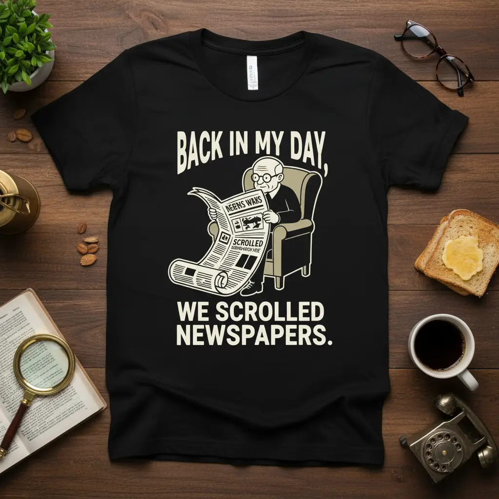 Back in My Day We Scrolled Newspapers T-Shirt Gift