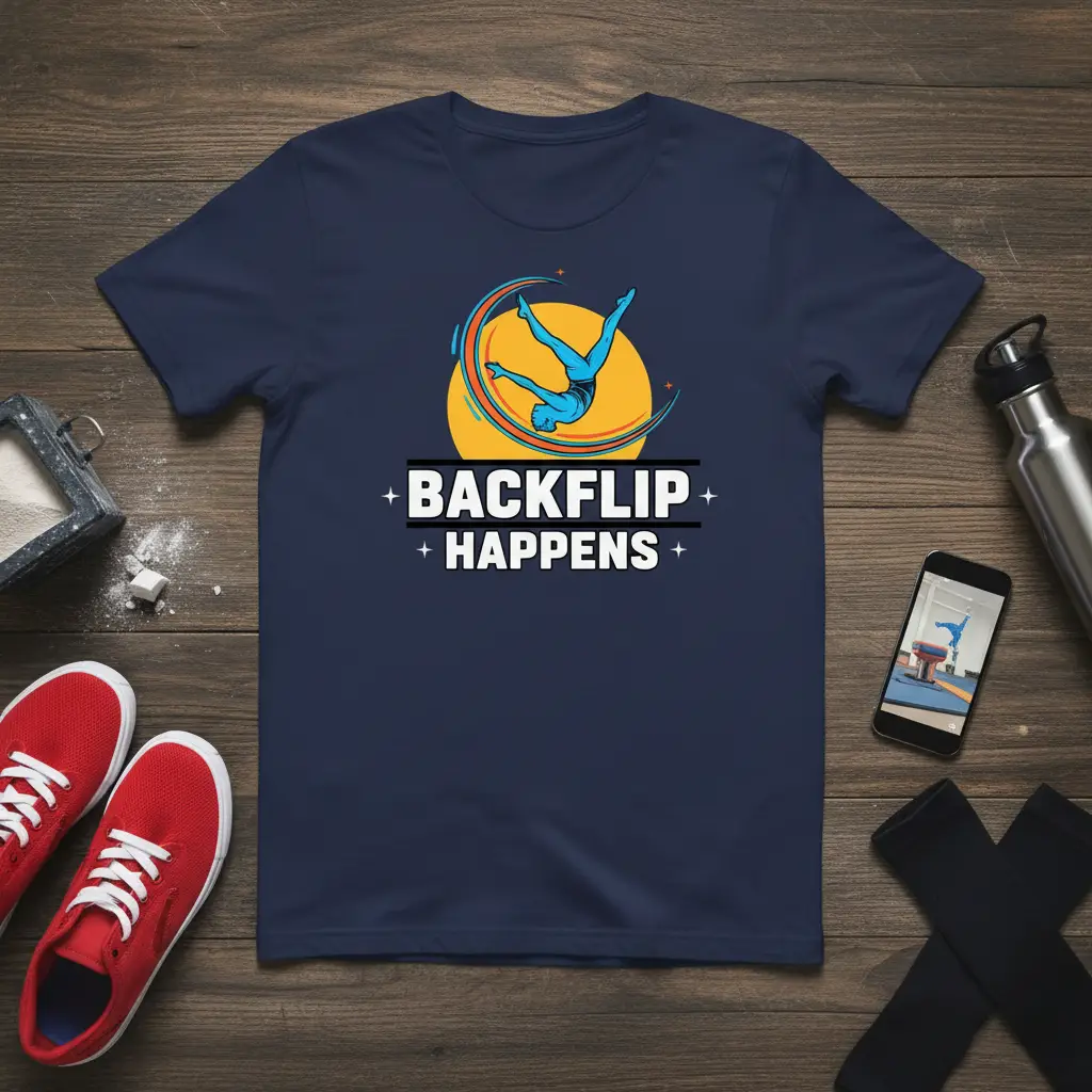 Backflip Happens Gymnastics T-Shirt Fun Athlete Gift