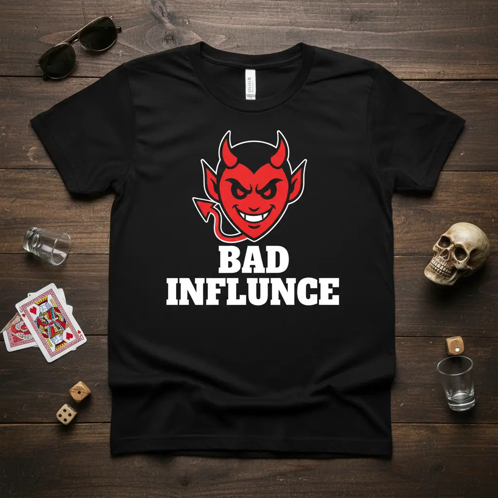 Bad Influnce Devil T-Shirt Funny Mischief Maker Gift