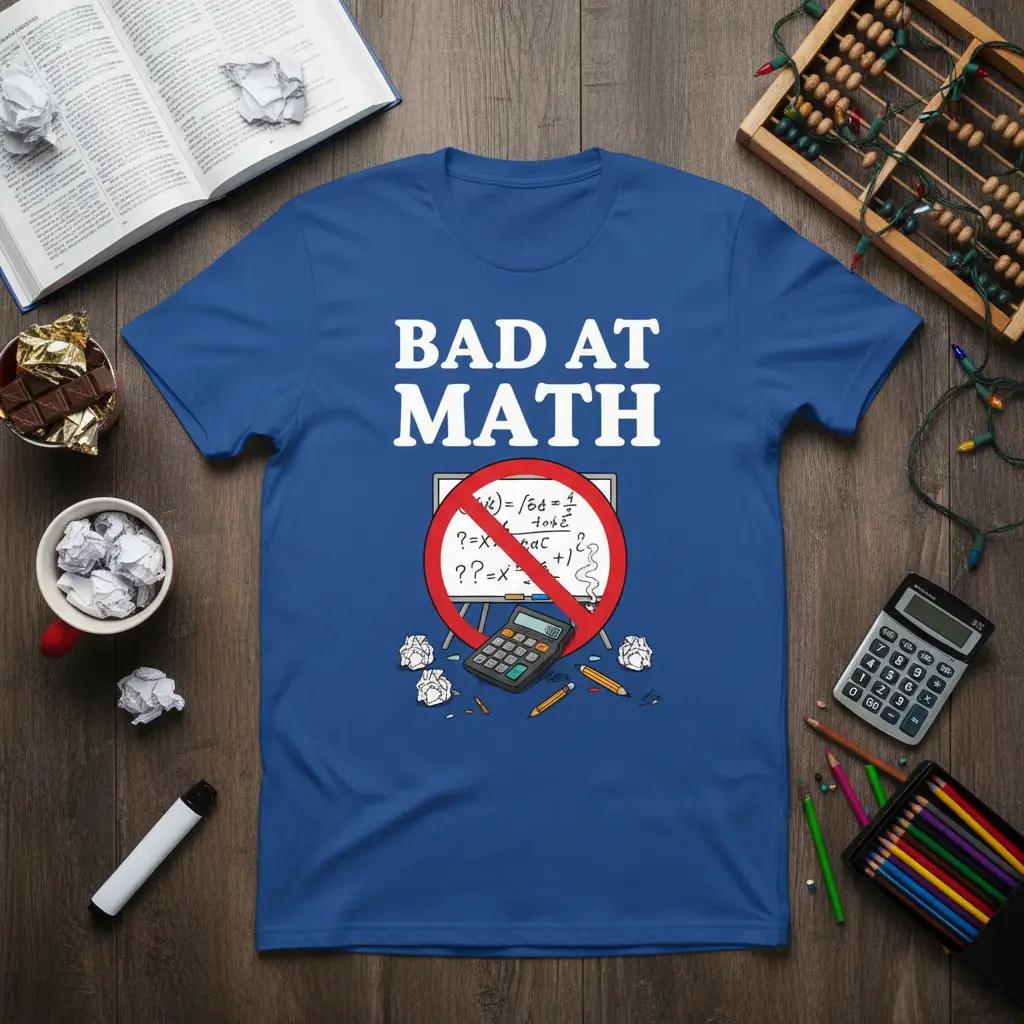 Bad at Math T-Shirt Funny Math Humor Gift for Students