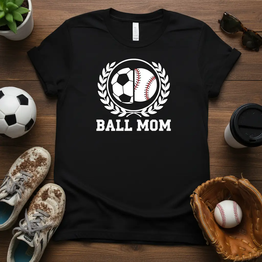 Ball Mom T-Shirt Perfect Gift for Multi Sport Moms
