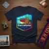 Barcelona forever t-shirt design with Sagrada Familia and stadium graphic