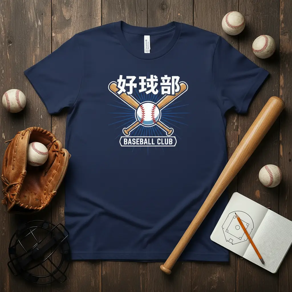 Baseball Club Japanese Style stylish graphic printed on durable material creating a standout t-shirt