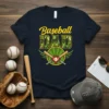 Baseball DAD t-shirt design with text "Baseball DAD" in camouflage font and baseball graphic