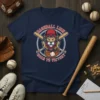Baseball Lion Roar To Victory text with a fierce lion in baseball gear and crossed bats design on a navy