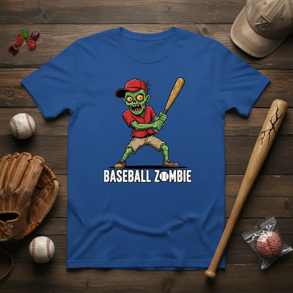 Baseball Zombie T-Shirt Spooky Halloween Fan Gift
