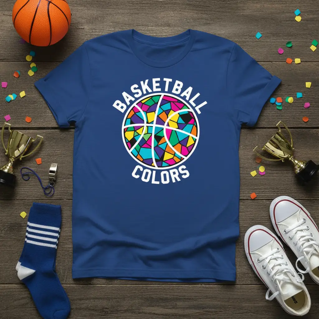 Basketball Colors T-Shirt Vibrant Sports Fan Apparel
