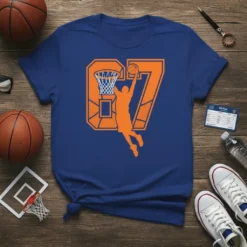 Basketball Player Number 67 stylish graphic design printed on comfortable cotton t-shirt