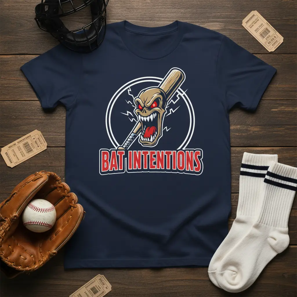 Bat Intentions Baseball Player T-Shirt Funny Sports Gift