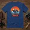Bay of Fundy CANADA t-shirt design featuring a jumping whale, lighthouse, and waves