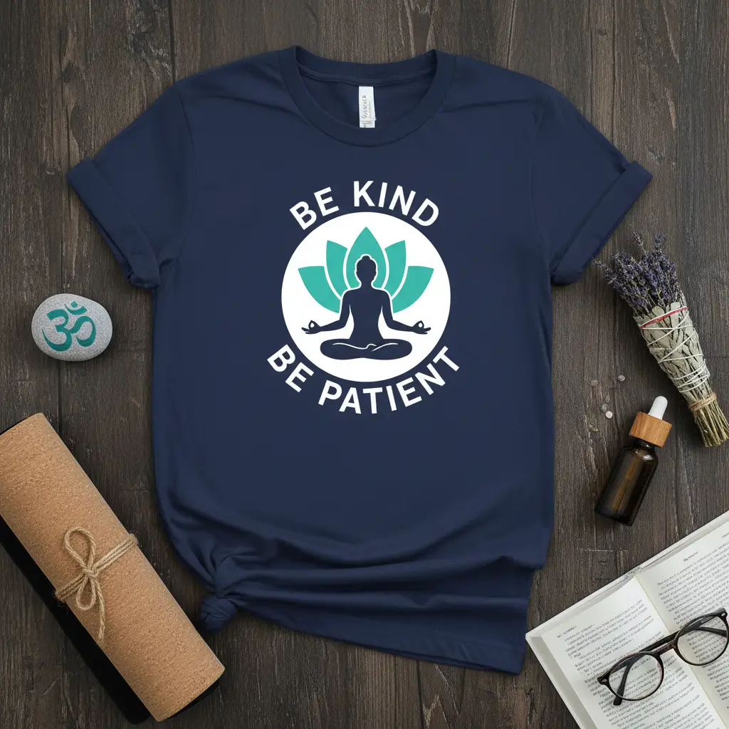Be Kind Be Patient Yoga Lotus T-Shirt Gift