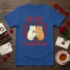 Be My Meowlentine t-shirt design with two cute cats, hearts, and red text