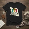 Black t-shirt featuring a map of Iran with three raised fists and the text "Be Our Voice WOMEN LIFE FREEDOM"
