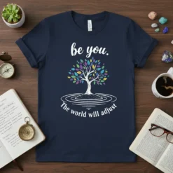 be you. The world will adjust unique graphic design printed on comfortable cotton t-shirt
