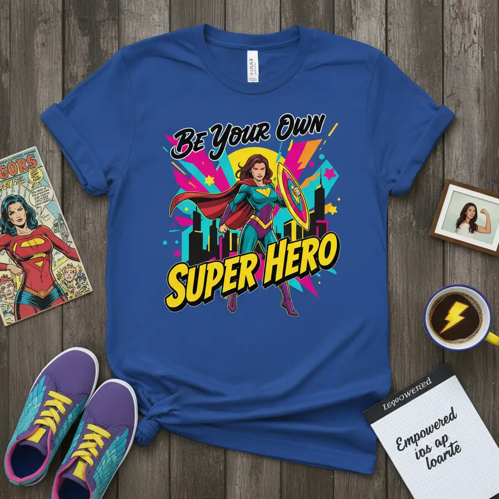 Be Your Own Super Hero T-Shirt Empowering Quote Gift