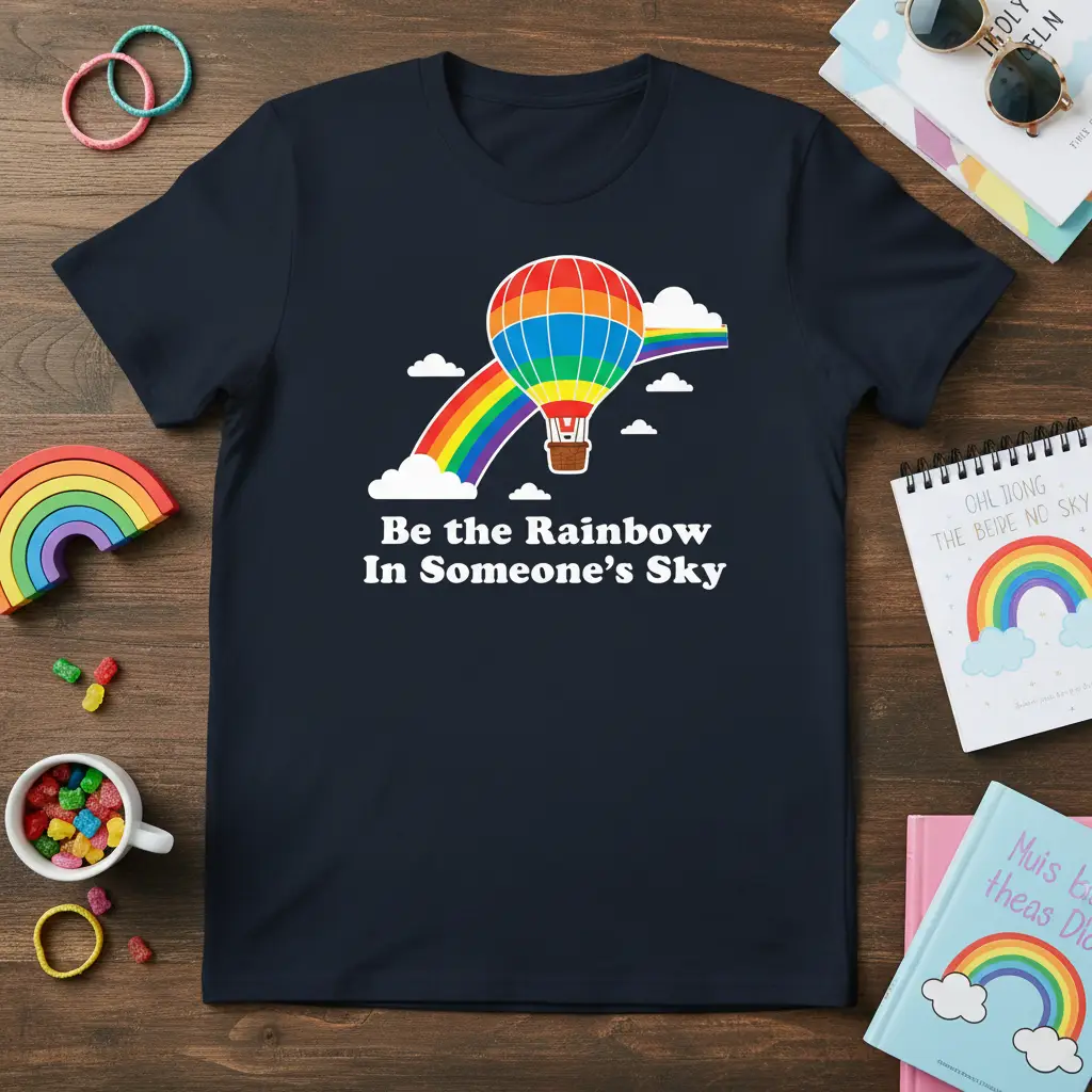 Be the Rainbow in Someone’s Sky T-Shirt Inspirational Quote