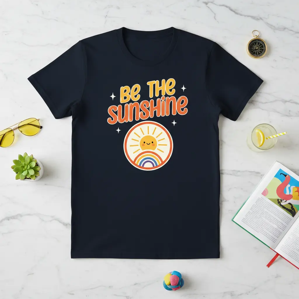 Be the Sunshine Quote T-Shirt Positive Vibes Gift