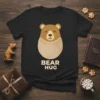 Bear Hug t-shirt design featuring a cute cartoon bear face and the text "BEAR HUG" in bold letters