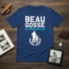 Beau Gosse De Père En Fils T-Shirt with white and blue French text and graphic of father and son