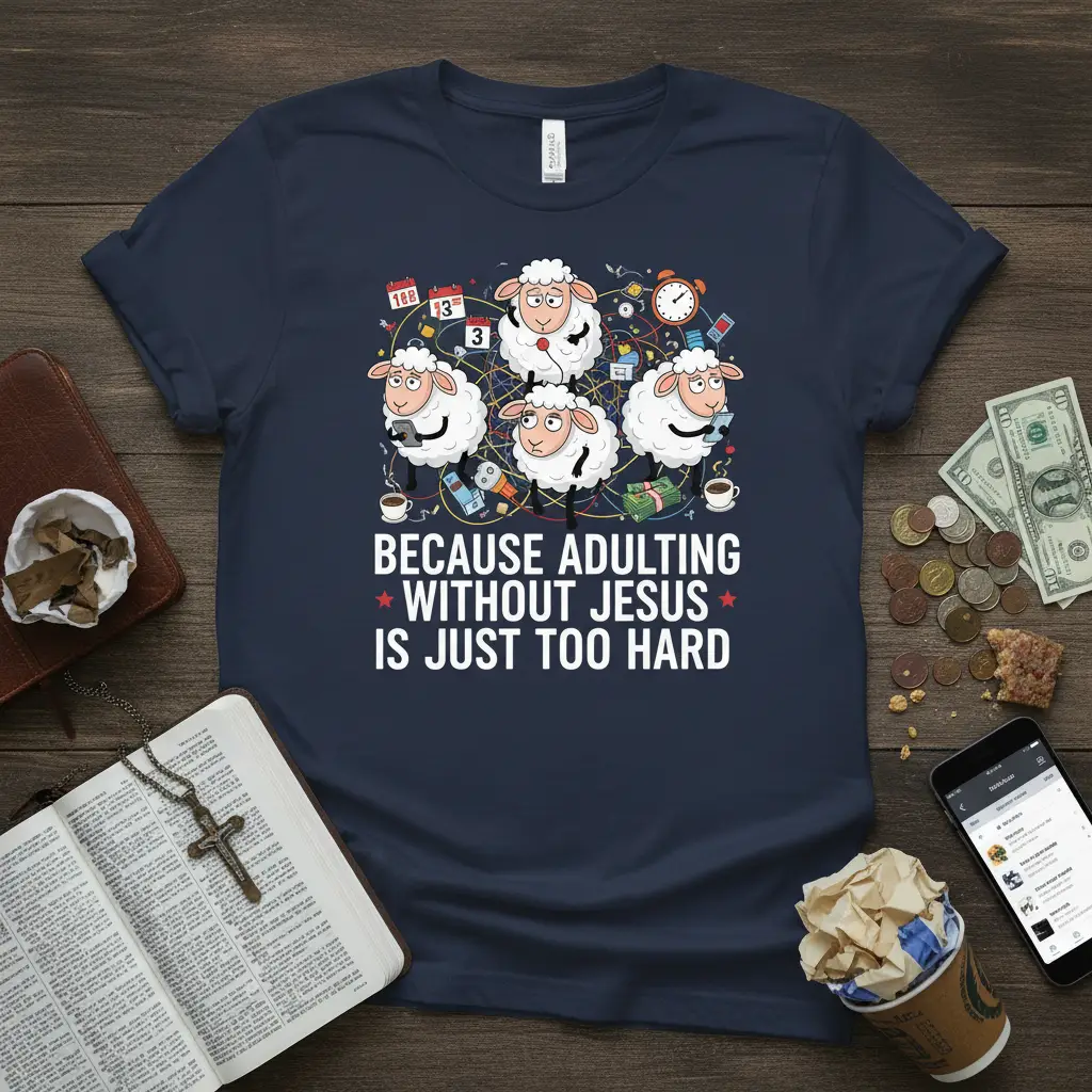 Because Adulting Without Jesus Is Just Too Hard T-Shirt