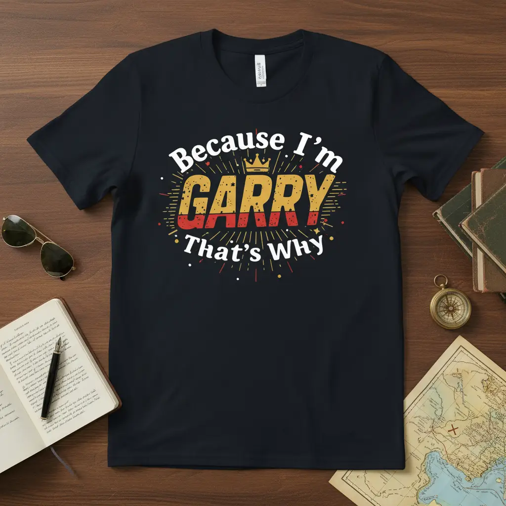 Because I’m Garry That’s Why T-Shirt Funny Name Gift