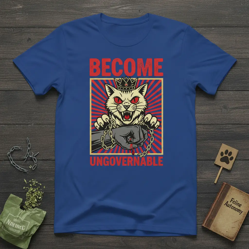 Become Ungovernable Cat T-Shirt Punk Feline Protest