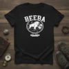 BEEBA EST. 2024 text above a vintage white bison graphic on a black t-shirt