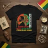 Behind Every Great Black Man A Strong Black Woman Juneteenth t-shirt design with profiles of a Black man and woman