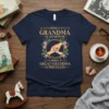 Text design "Being a Grandma is an Honor Being Great-Grandma is Priceless" with floral wreath and hands graphic