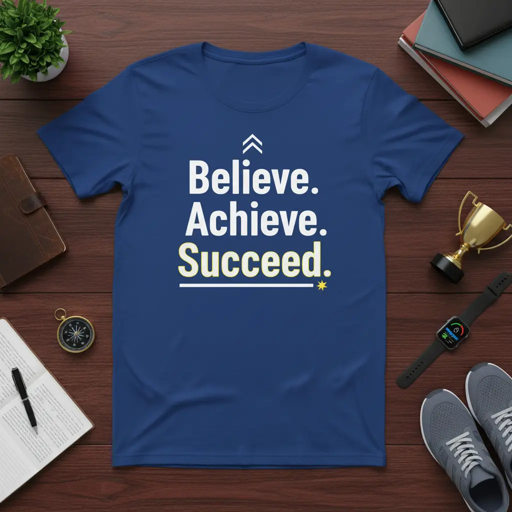 Believe Achieve Succeed Motivational Quote T-Shirt