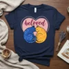 beloved cats bold graphic design printed on comfortable cotton t-shirt