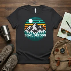 Bend Oregon eye-catching graphic design printed on comfortable cotton t-shirt