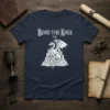 Bend The Knee THE dragon graphic t-shirt featuring a white dragon perched on icy peaks