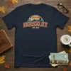Berkeley Est. 1868 vintage retro t-shirt design with retro sunset graphic and college building illustration