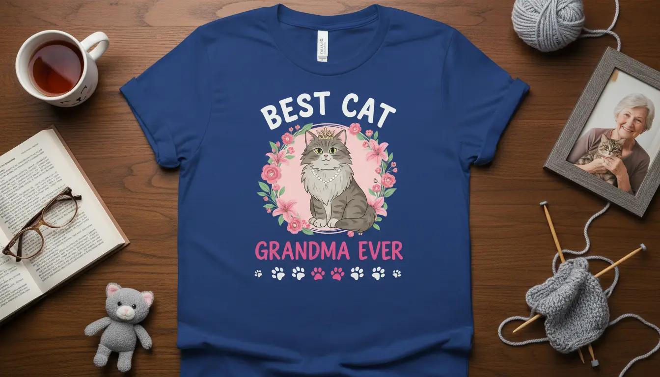 Best Cat Grandma Ever T-Shirt Funny Gift for Cat Lovers
