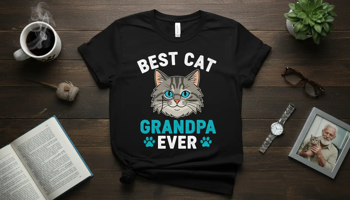 Best Cat Grandpa Ever T-Shirt Gift for Cat Lovers