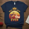 Best Cat Mom Ever t-shirt with a cartoon cat, crown, and thumbs up graphic